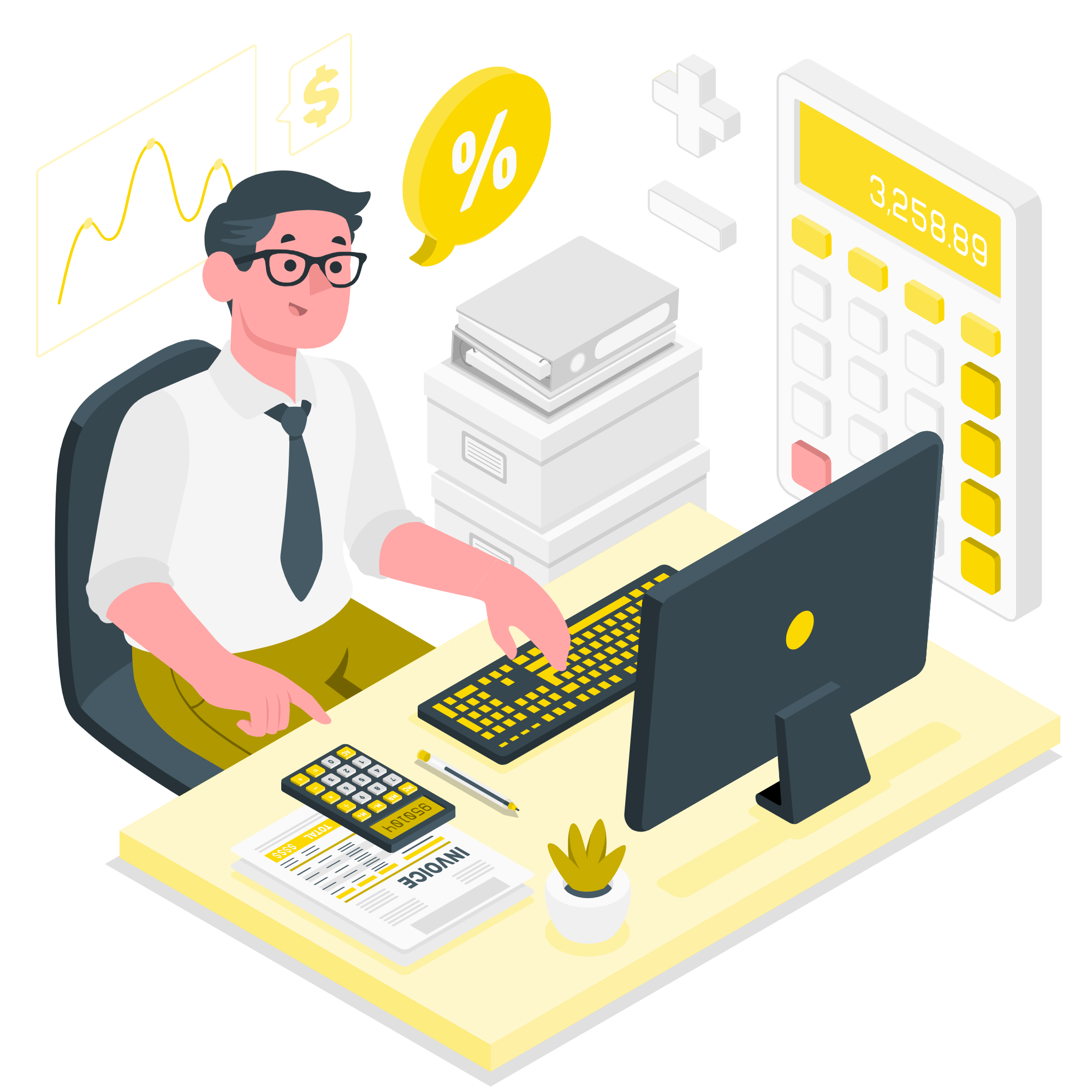 Illustration d'un expert comptable